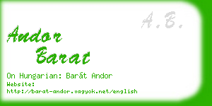 andor barat business card